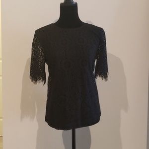 LOFT lace blouse with bow back detail